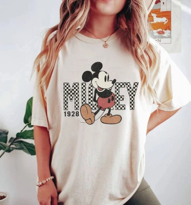 Disney Mickey Checkered Comfort Colors® Shirt, Disney Mouse Shirt, Disney Family Trip Shirt, Disney Vacation Shirt