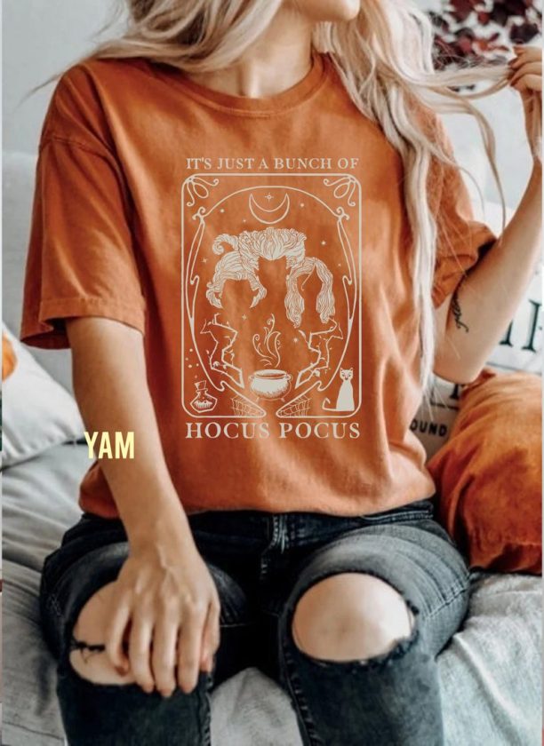 Disney Just A Bunch Of Hocus Pocus Tarot Card Halloween Comfort Color Shirt, Disney Halloween Party Tee, Halloween Hocus Pocus Unisex TShirt