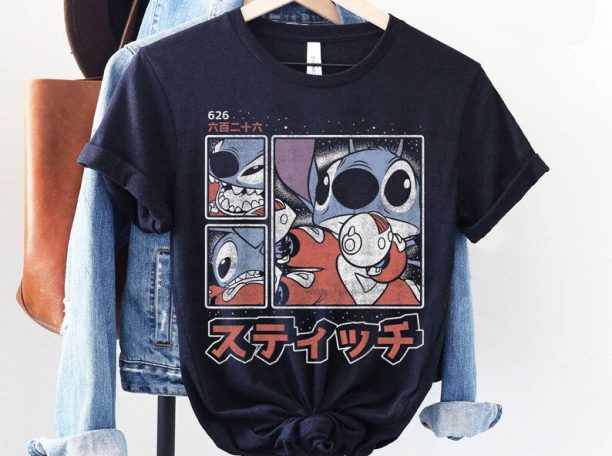 Retro Stitch 626 Kanji Panels Shirt / Lilo & Stitch Day Jun 26th / Stitch 626 Disney T-shirt / Disneyland Trip Outfits