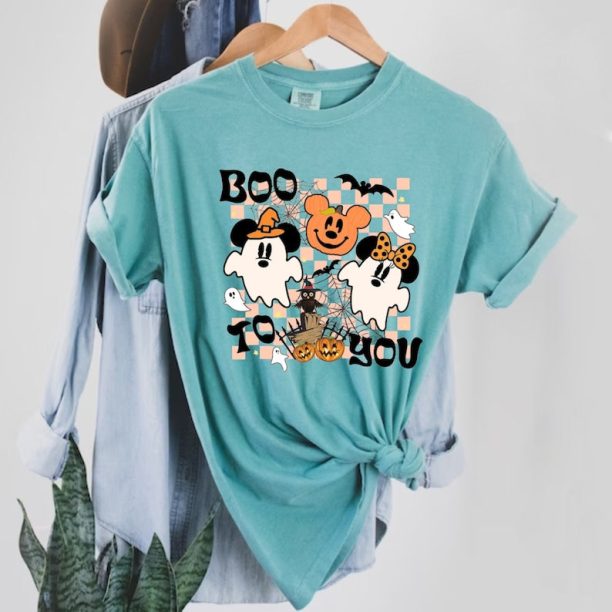 Mickey Minnie Boo To You Comfort Colors® Shirt, Mickey Minnie Ghost Halloween Shirt, Disney Spooky Season Shirt