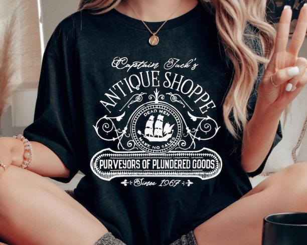 Captain Jack's Antique Shoppe Shirt / Pirates Of The Caribbean A Pirates Life For Me / Disney Pirate T-shirt