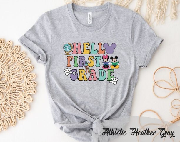 Disney Hello First Grade Shirt, Back to School Shirt, Teacher Shirt, Team Teacher Shirt, First Grade Teacher Shirt