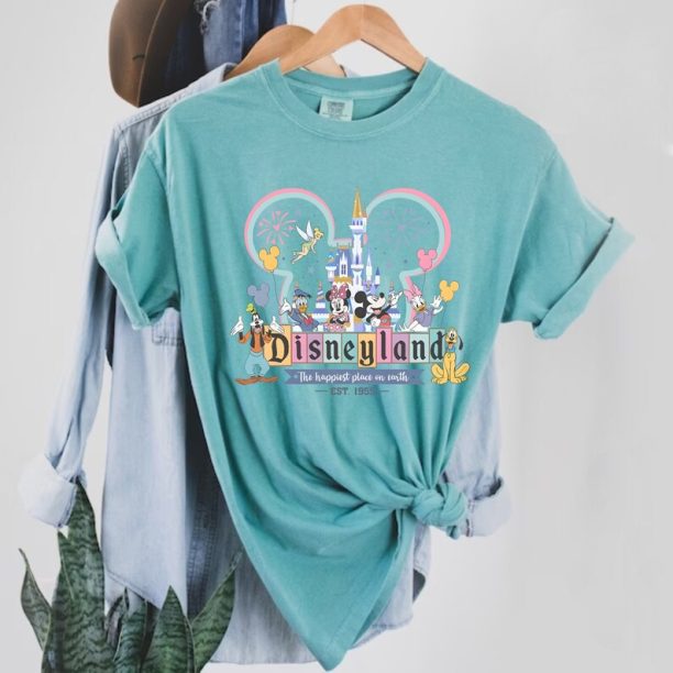 Disneyland Happiest Place On Earth Comfort Colors Shirt, Colorful Vacay Shirt, Disneyland Shirt, Disneyworld Shirt