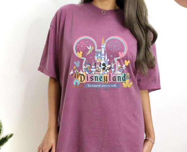 Disneyland Happiest Place On Earth Comfort Colors Shirt, Colorful Vacay Shirt, Disneyland Shirt, Disneyworld Shirt