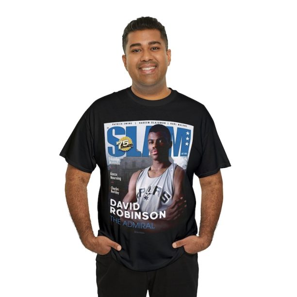 David Robinson San Antonio Spurs NBA Slam Cover Tee Shirt