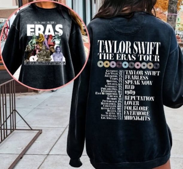 Vintage The Eras Tour 2 Sides Shirt, Taylor's Version Sweatshirt, The Eras Tour 2023 Shirt, Swiftie Fan