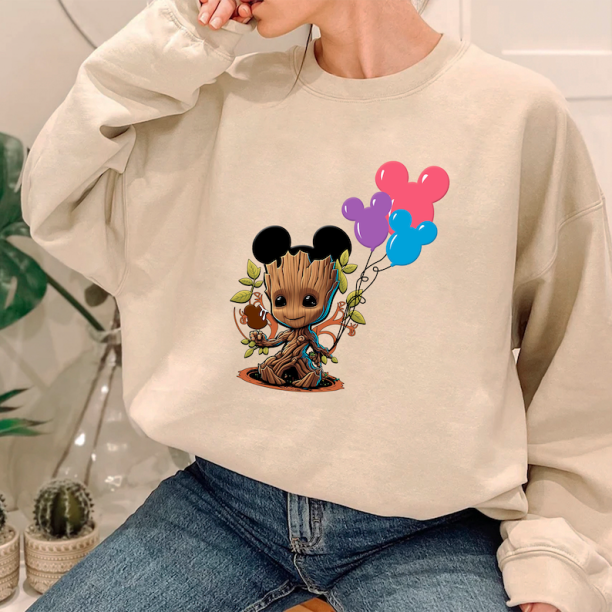 Baby Groot And Mickey Ears Sweatshirt, Baby Groot Sweater, Mickey Ears Shirt, Disney Baby Groot Crewneck