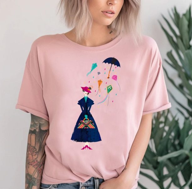 Disney Mary Poppins Umbrella T-Shirt Practically Perfect In Every Way T-Shirt, Disney Family Matching Shirt