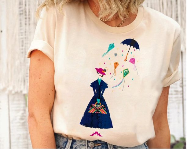 Disney Mary Poppins Umbrella T-Shirt Practically Perfect In Every Way T-Shirt, Disney Family Matching Shirt