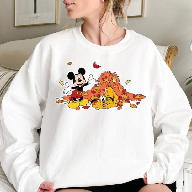 Mickey Pluto Fall Season Sweatshirt, Thanksgiving Preparations Mickey Pluto Sweater, Customizable Disney Fall Tee