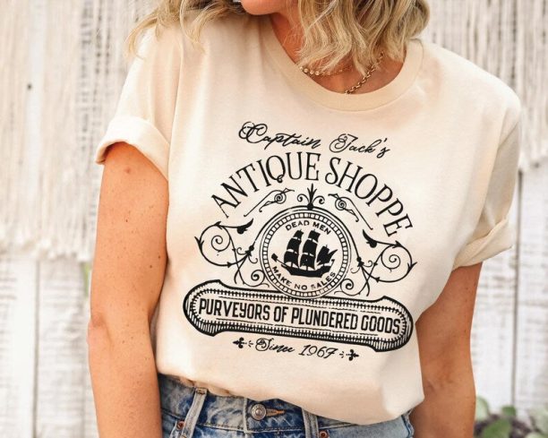 Captain Jack's Antique Shoppe Shirt / Pirates Of The Caribbean A Pirates Life For Me / Disney Pirate T-shirt