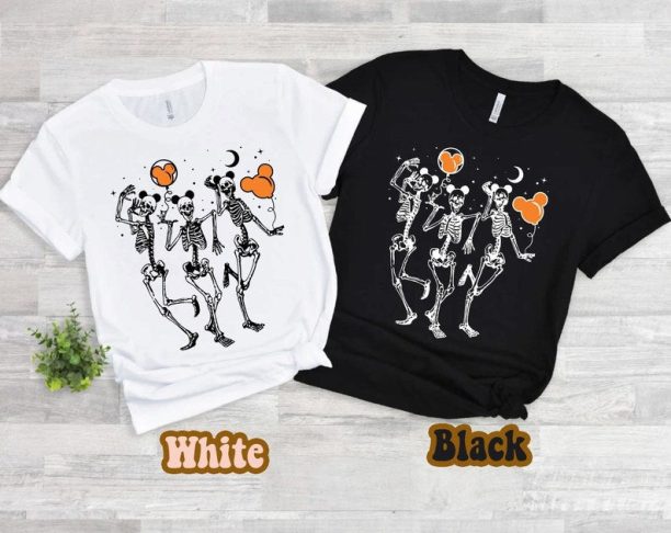 Disney Halloween T-Shirt, Disney Halloween Dancing Skeleton Mickey Ears Shirt, Disneyland Family Halloween Shirt