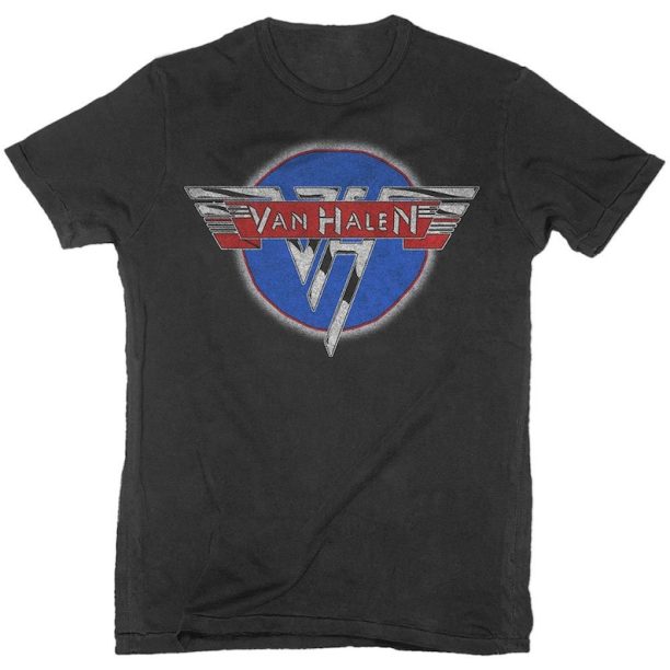 Van Halen Chrome Logo Black OFFICIAL Tee T-Shirt Mens Unisex