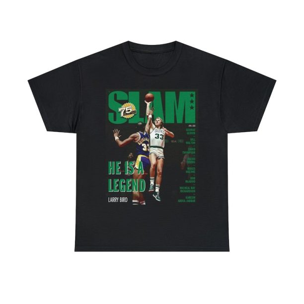 Larry Bird Boston Celtics NBA Slam Cover Tee Shirt