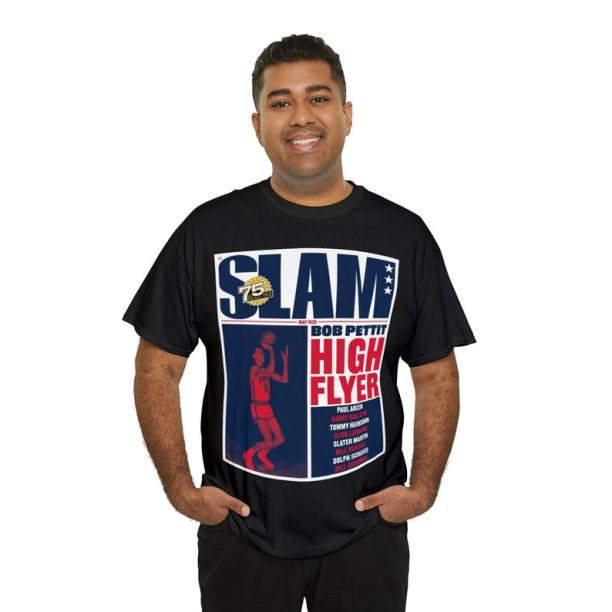 Bob Pettit Atlanta Hawks NBA Slam Cover Tee Shirt