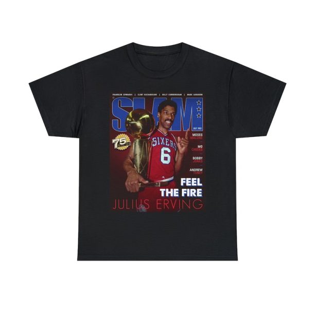 Julius Erving Philadelphia 76ers NBA Slam Cover Tee Shirt