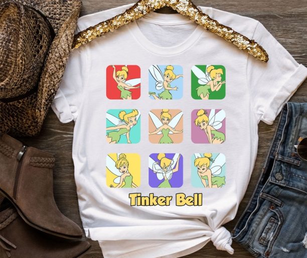 Disney Tinker Bell Moods Retro T-Shirt, Peter Pan Shirt, Disneyland Family Vacation Trip Shirt, Walt Disney World Matching Birthday Gifts