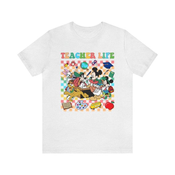 Mickey and Gang Teacher Life T-Shirt, Retro Disney Teacher Shirt, Groovy Mickey and Friends Teacher Appreciation Gift