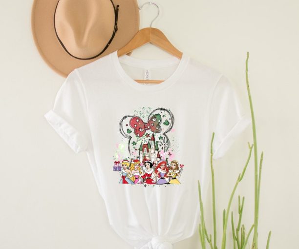 Disney Princess Christmas Shirt, Disney Watercolor Christmas Shirt, Christmas Family Matching Shirt