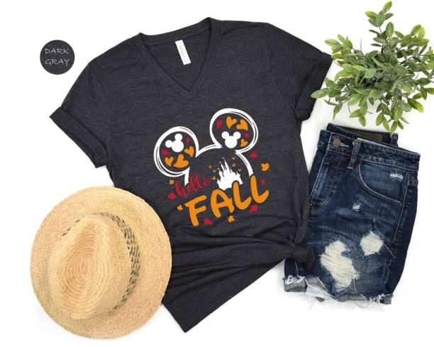 Hello Fall Disney Thanksgiving Tee, Disney Thanksgiving Shirt, Hello Fall Shirt, Thanksgiving Gifts Tee