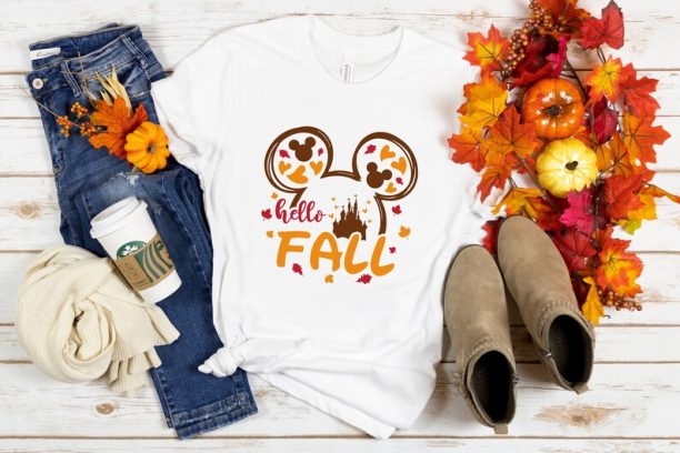 Hello Fall Disney Thanksgiving Tee, Disney Thanksgiving Shirt, Hello Fall Shirt, Thanksgiving Gifts Tee