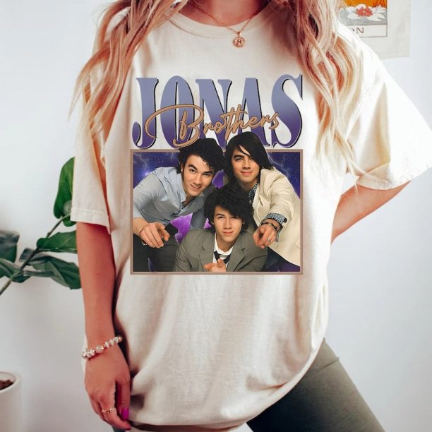 Jonas Brothers Vintage T-Shirt, Jonas Five Albums One Night Tour Shirt, Jonas Brothers 2023 Tour Shirt, Jonas 90's Tee, Comfort Colors Shirt