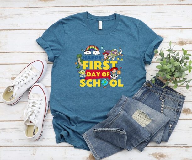 Disney Toy Story Happy First Day Of School Shirt, Disney School Shirt, Disney Back To School, Disney Teacher Shirt