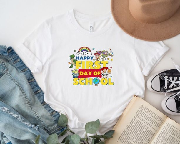 Disney Toy Story Happy First Day Of School Shirt, Disney School Shirt, Disney Back To School, Disney Teacher Shirt