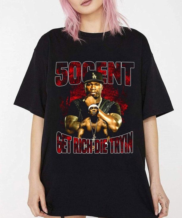 50 Cent Vintage T-Shirt, Get Rich Or Die Tryin Album 90s Y2K T-Shirt, 50 Cent Rap Shirt, 50 Cent Merch, Hiphop Tee, Vintage Bootleg Shirt