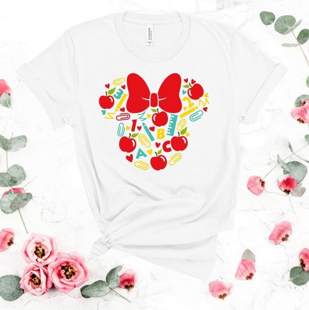 Teach Love Inspire Mouse Head Shirt, Back To School Shirt ,Minnie Shirt ,Educational Shirt, Shirt for Girls, Adult