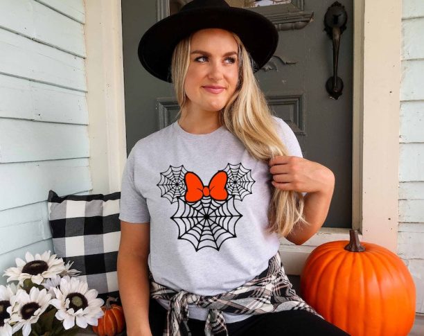 Mickey Minnie Spider Web Heads Shirt, Disney Halloween Shirts, Disney Halloween Party Shirt, Disney Spider Web Shirt, Mickey Spider Web Tee