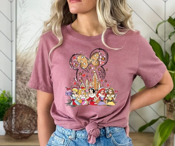 Disney Princess Christmas Shirt, Merry Christmas Shirt, Disney Gingerbread Shirt, Minnie Ears Shirt, Disney Christmas Shirt