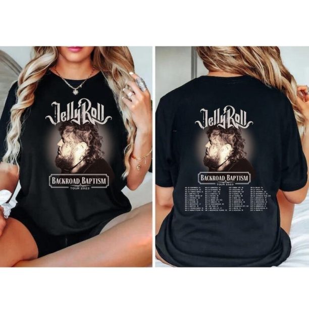 Jelly Roll 2023 Tour Shirt, Jelly Roll Backroad Baptism 2023 Tour Shirt, Jelly Roll Concert 2023 Gift For Fan, Music 2023 Tour Shirt