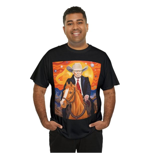 Art Cowboy Trump Riding a Horse Shirt - Donald Trump T-Shirt - Trump Tshirt - Funny Trump Shirts - President Trump Gifts