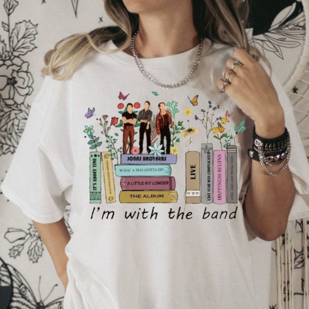 I’m With The Jonas Band Floral Shirt Brothers All Albums Tee, Jonas Brothers Tour Shirt, Concert 2023 Retro Unisex Gift