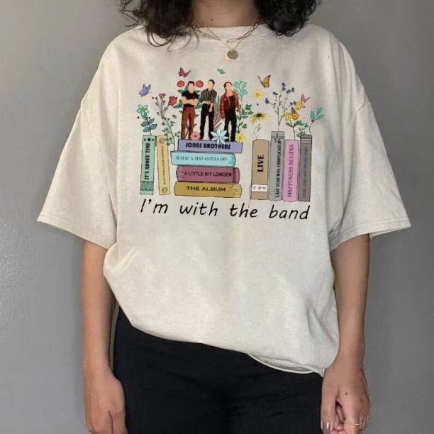 I’m With The Jonas Band Floral Shirt Brothers All Albums Tee, Jonas Brothers Tour Shirt, Concert 2023 Retro Unisex Gift