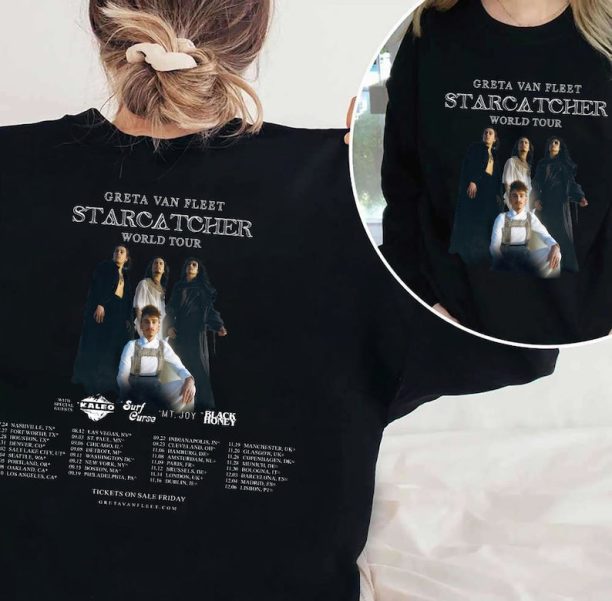 Greta Van Fleet Starcatcher World Tour 2023 T-Shirt Sweatshirt, Greta Van Fleet Concert Shirt, 2023 Tour Shirt