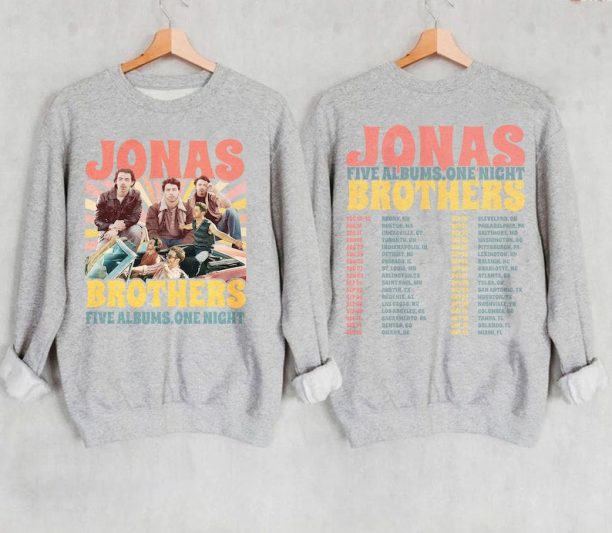 Jonas Brothers Double Sided Sweatshirt, Jonas Brothers Tour Sweater, Concert 2023 Retro Unisex Gift, Jonas Brothers Shirt