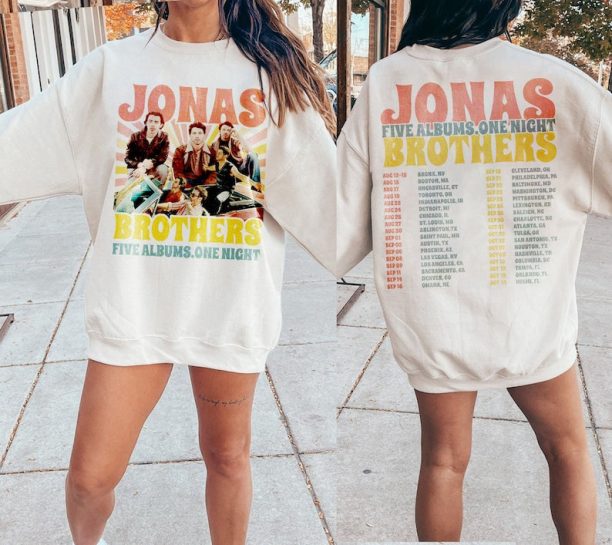 Jonas Brothers Double Sided Sweatshirt, Jonas Brothers Tour Sweater, Concert 2023 Retro Unisex Gift, Jonas Brothers Shirt