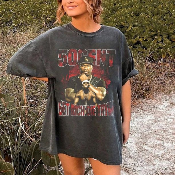 50 Cent Vintage T-Shirt, Get Rich Or Die Tryin Album 90s Y2K T-Shirt, 50 Cent Rap Shirt, 50 Cent Merch, Hiphop Tee, Vintage Bootleg Shirt