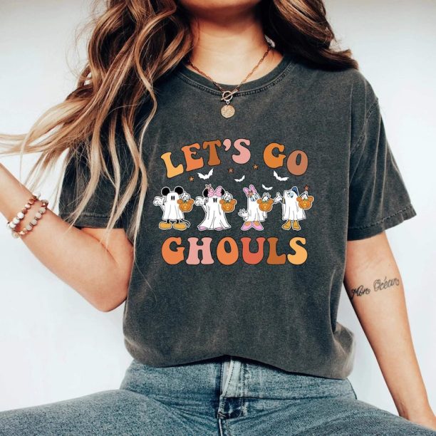 Let's Go Ghouls Mouse and Friends Comfort Colors® Shirt, Disney Boo Halloween Shirt, Pumpkin Mickey, Disney Spooky Shirt Halloween Party Tee