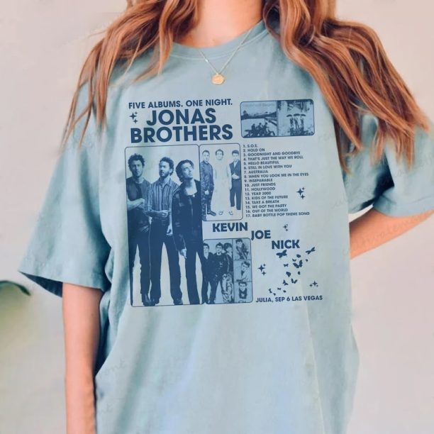 Vintage Jonas Brothers Shirt, Jonas Brothers full album Shirt, Jonas Brothers Tour Shirt, Five Albums One Night Tour Shirt