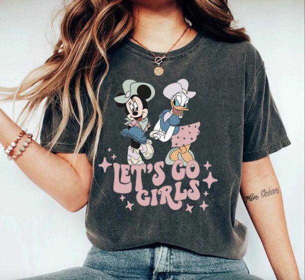 Let's Go Girls Minnie Daisy Western Country Music Rodeo Southern Retro Long Live Cowboy Disneyland Shirt