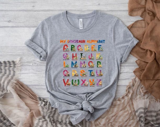 My Dinosaur Alphabet Shirt,Animals Alphabet T-Shirt,Alphabet Shirt for Teachers,ABC Shirt,Back to School Tee