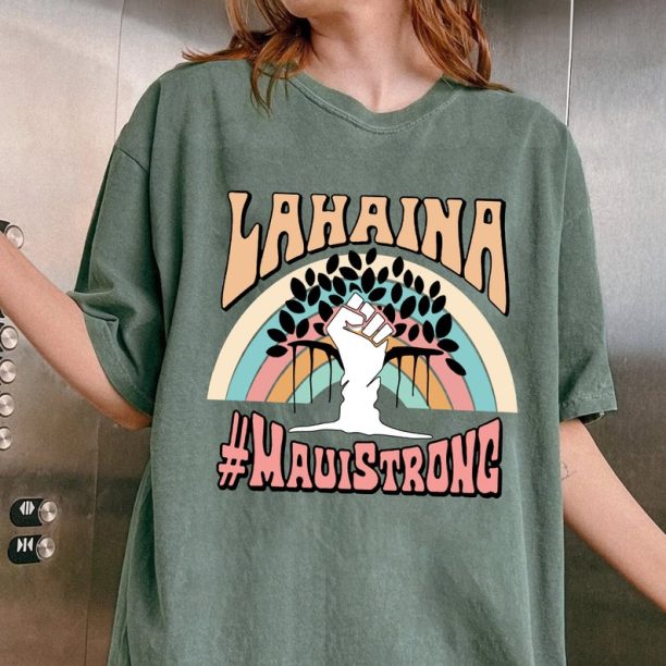 Maui Strong Shirt, 100% Profits Donated Support Maui Fire Victim, Lahaina Banyan Tree T-Shirt, Maui Hawaii Shoreline Tshirt