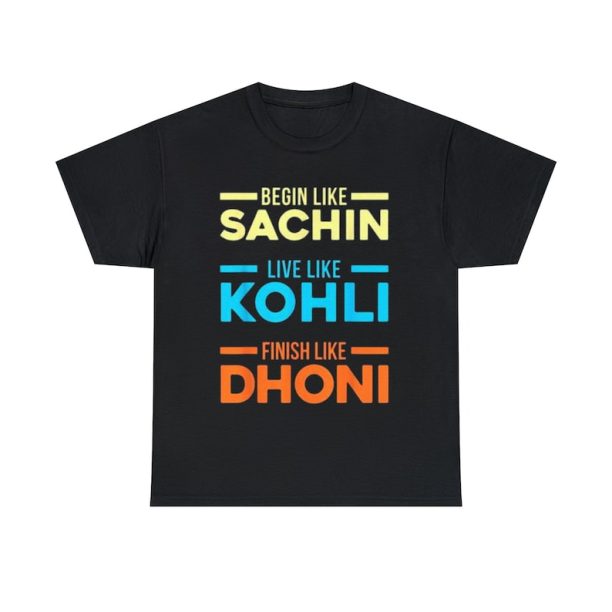 MS Dohni Virat Kohli Sachin Tendulkar Indian Cricket Tee Shirt