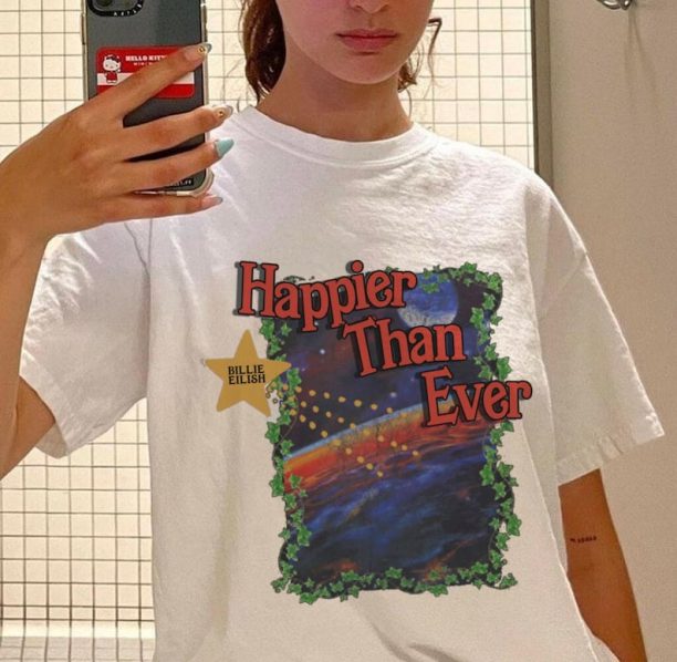 Happier Than Ever Billie retro shirt, Happier Than Ever inspired Tshirt Merch