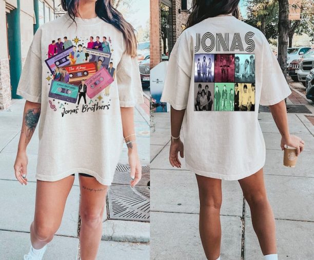 Jonas Brothers Double Sided T shirt, Jonas Brothers Tour Shirt, Concert 2023 Retro Unisex Gift, Jonas Brothers Cassette Shirt