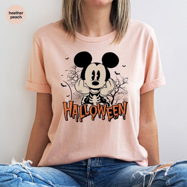 Mickey Mouse Shirt, Halloween Shirts, Disney Shirts, Halloween Gifts, Toddler Boy Outfit, Skeleton Graphic Tees, Spooky Season Clothes