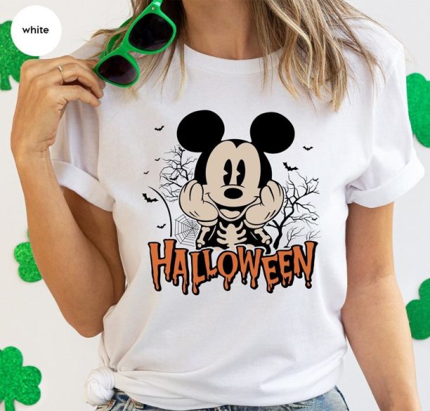 Mickey Mouse Shirt, Halloween Shirts, Disney Shirts, Halloween Gifts, Toddler Boy Outfit, Skeleton Graphic Tees, Spooky Season Clothes